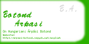 botond arpasi business card