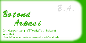 botond arpasi business card